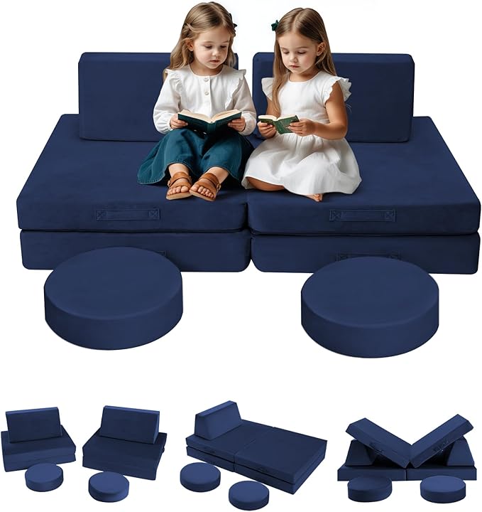 MeMoreCool Modular Kids Couch for Playroom, Building Fort Explorer Sofa by MeMoreCool