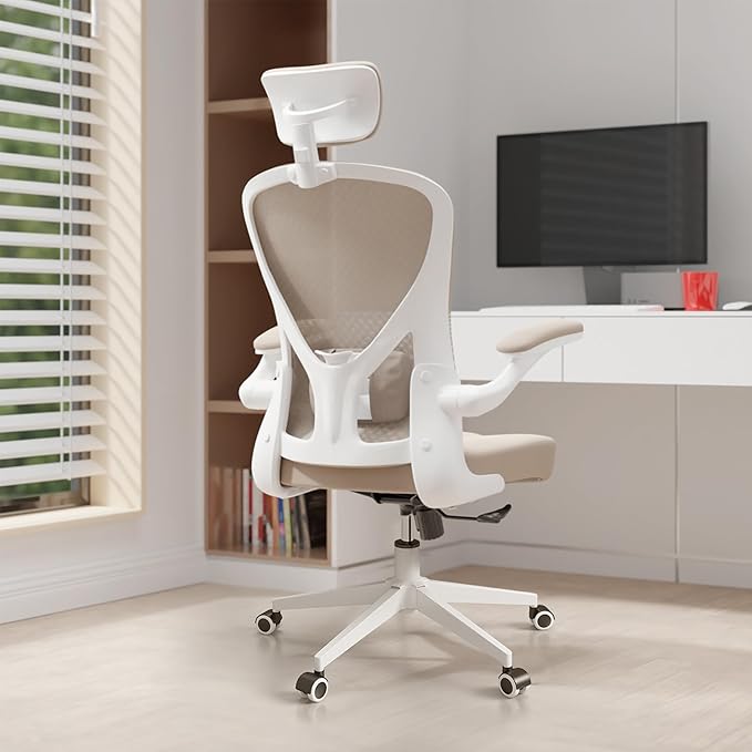 Ergonomic Office Chair with Adjustable Flip-Up Armrests & Lumbar Support - Image 9