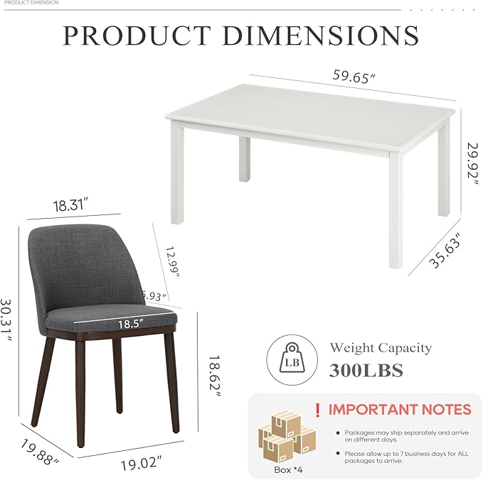 COLAMY 60 Inch Rectangular Kitchen Dining Table - Image 6