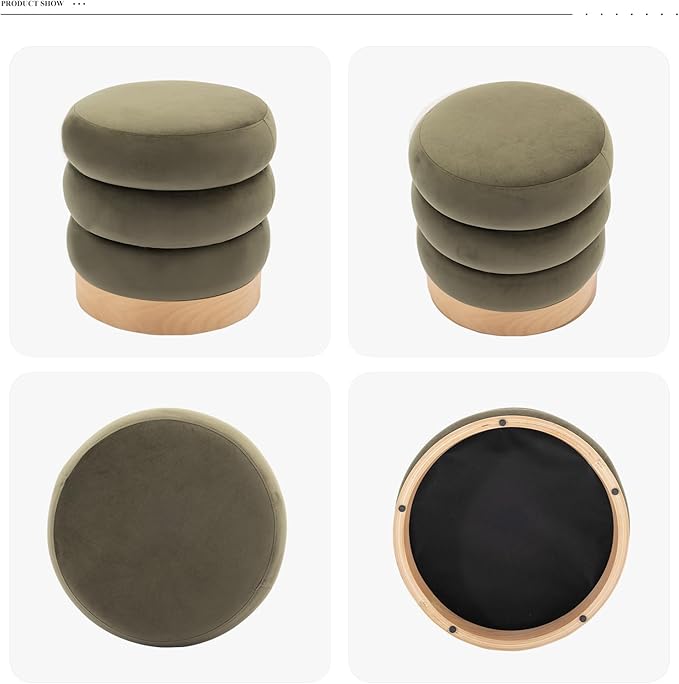 COLAMY Velvet Ottoman Footstool, Tufted Modern Foot Rest Stool - Image 7