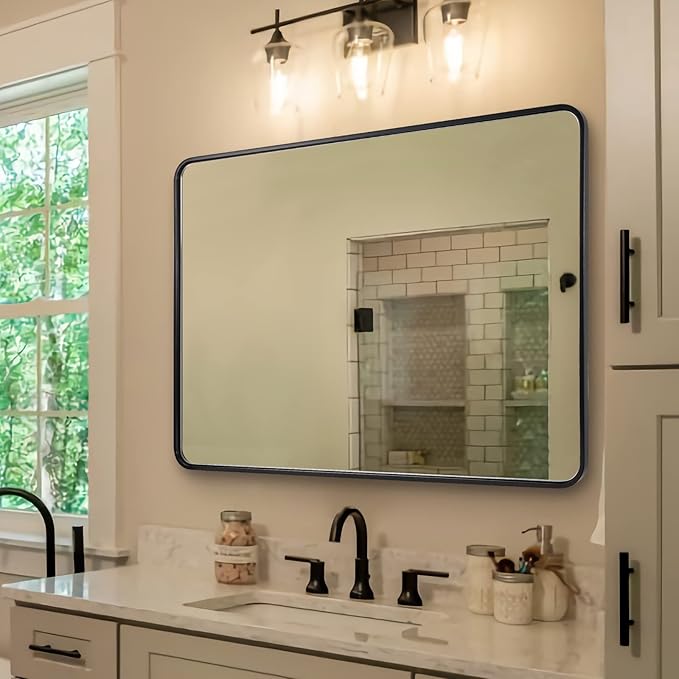 ANDY STAR Black Bathroom Mirror by ANDYSTAR