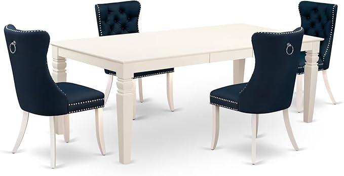 East West Furniture LGDA5-LWH-29 5 Piece Dining Set Consists of a Rectangle by EastWestFurniture