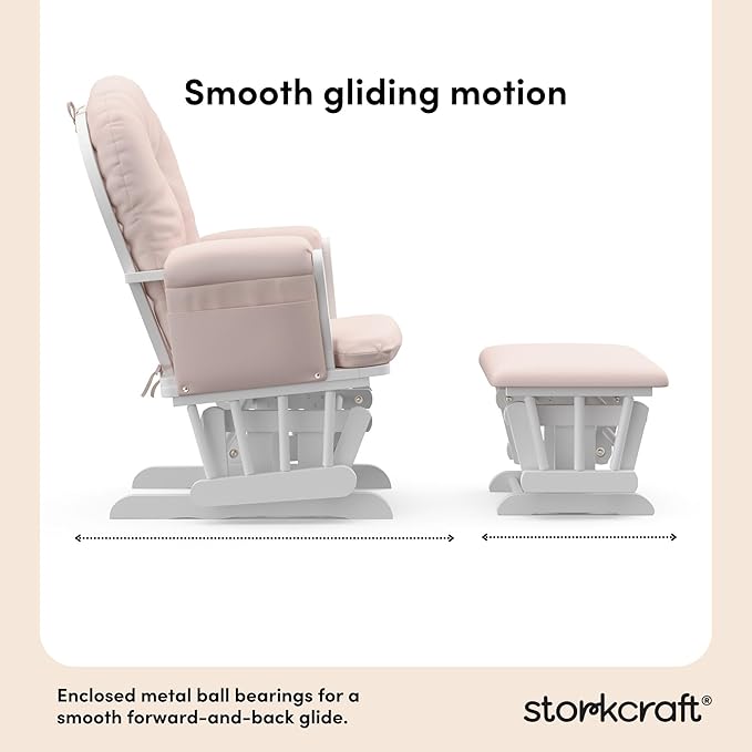 Storkcraft Premium Hoop Glider & Ottoman — GREENGUARD Gold Certified Nursery - Image 6