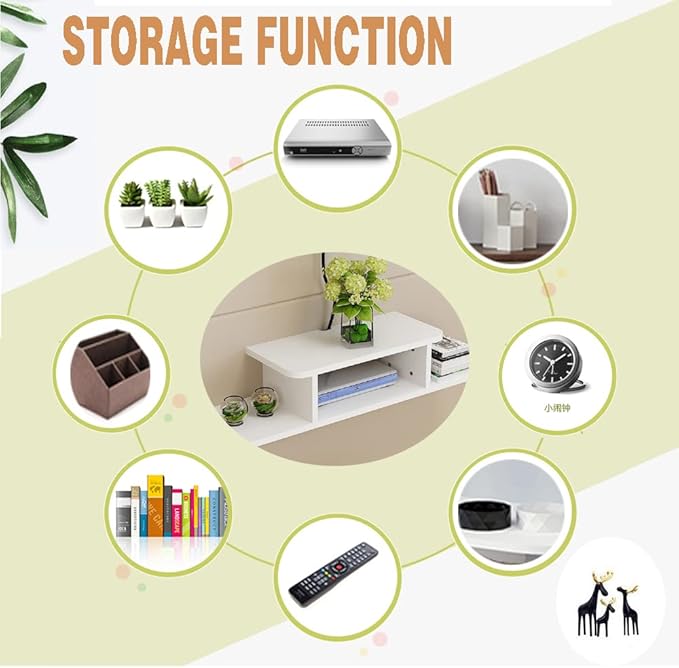 BiJun Floating TV Shelf, Entertainment Center Wall Mounted Floating Shelves - Image 6