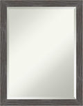Amanti Art Grey Wall Mirror 27x21 Woodridge Rustic Grey Rectangle Bathroom by AmantiArt