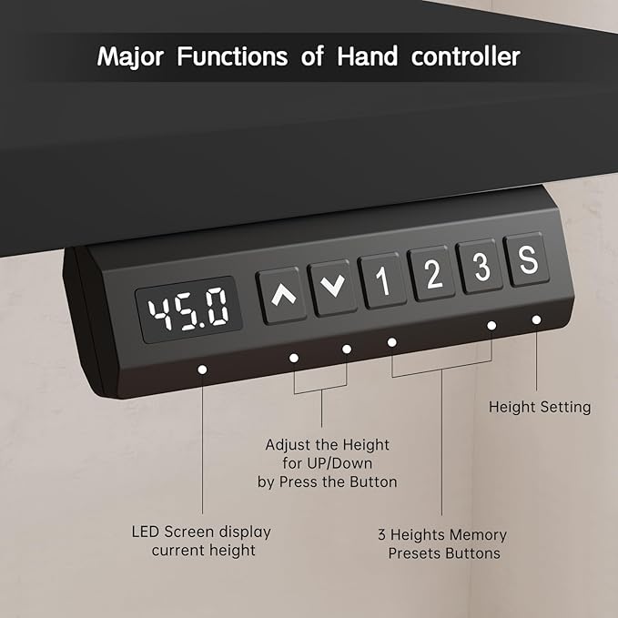 Dual Motor Standing Desk Frame, Electric Adjustable Legs - Image 4