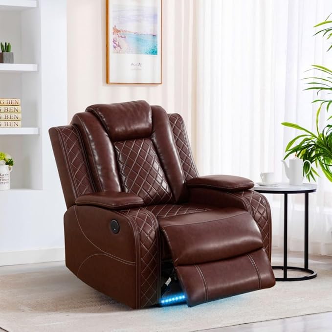 Electric Power Recliner Chair Living Room Furniture, Comfy Wide Lazy Home by Unknown