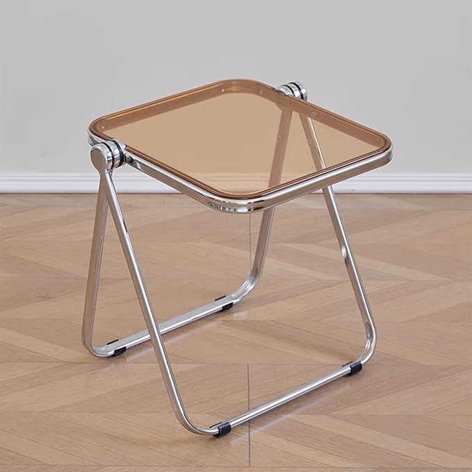 16.2" × 14.1" Acrylic Folding Table, Small Lightweight End Table - Image 2