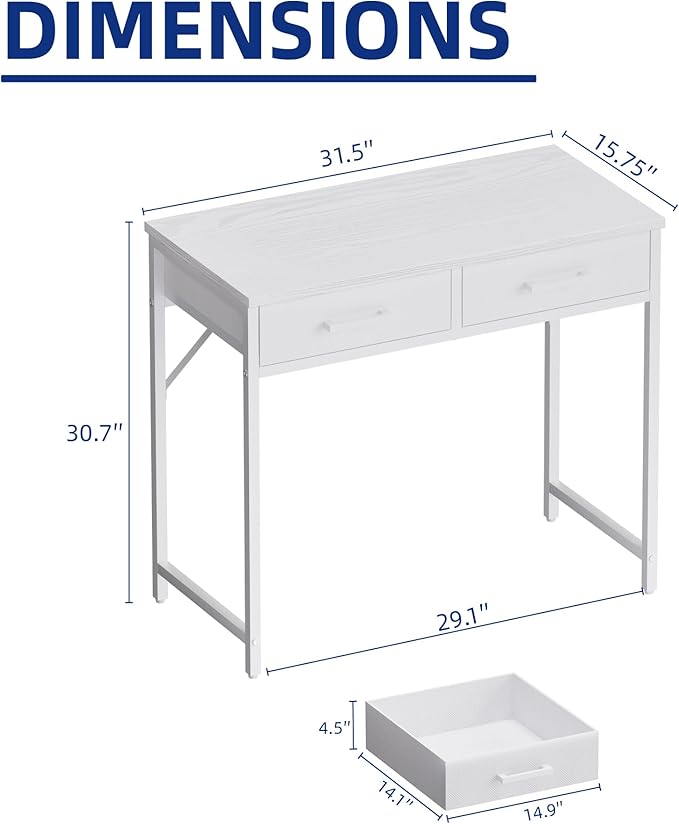 Pamray 32 Inch Small Computer Desk - Image 3
