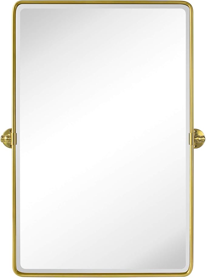 TEHOME 27 x 35'' Gold Pivot Mirror Brushed Champagne Gold Tilt Rectangle - Image 2