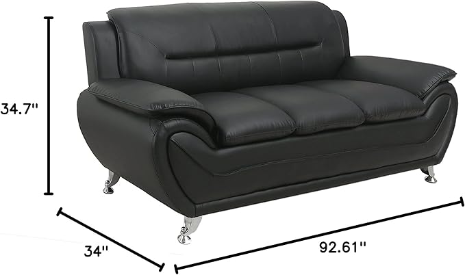 Container Furniture Direct Michael Modern Faux Leather Upholstered Stainless - Image 2