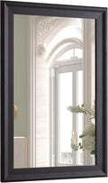 CULER Black Wood Wall Mirror for Bathroom, Rectangle Rustic 24 x 36 inch by Culer