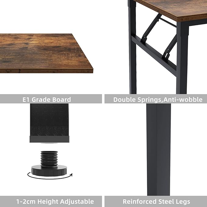 DlandHome L-Shaped Desk Large Corner Desk Folding Table Computer Desk Home - Image 7