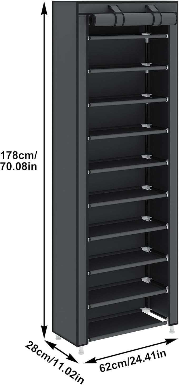 UDEAR 10-Tier Free Standing Shoe Rack Sturdy Shoe Rack Organizer - Image 3
