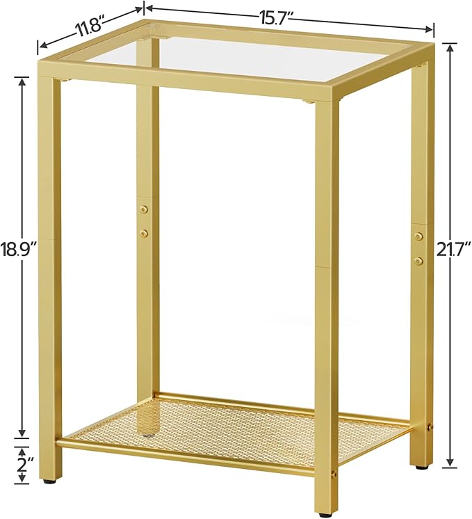 HOOBRO Set of 2 Side Tables, 2-Tier End Table, Nightstands - Image 3