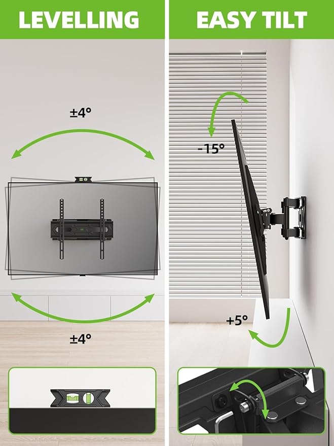 USX MOUNT TV Wall Mount for 32-65 inch Flat Screen/LED/4K up to 110lbs - Image 4