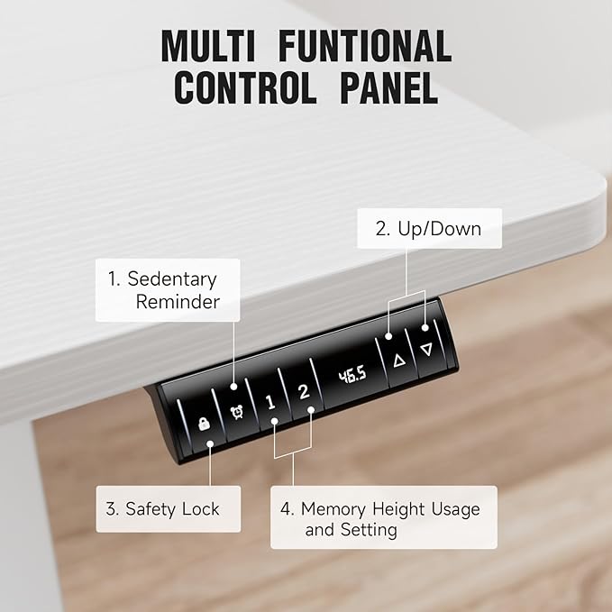 Veken 47.2 Inch Electric Standing Desk, Height Adjustable Sit Stand Up - Image 5