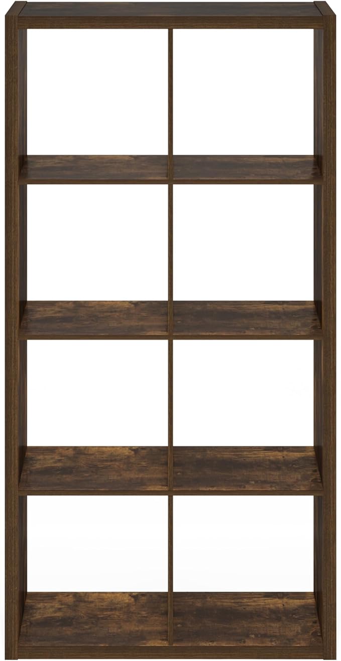 Furinno Cubicle Open Back Decorative Cube Storage Organizer, Amber Pine - Image 9