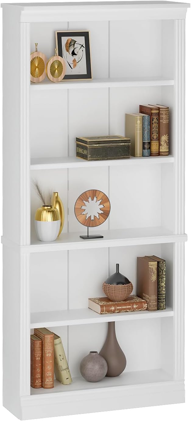 VICTONE 5-Shelf Bookcase, Wooden Standing Rack Book Storage Shelves Furniture - Image 7