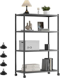ZZL 4 Tier Bookshelf 31.49" Width, Book Organizers and Storage w/Wheels by ZZLZoneZestLifeforU
