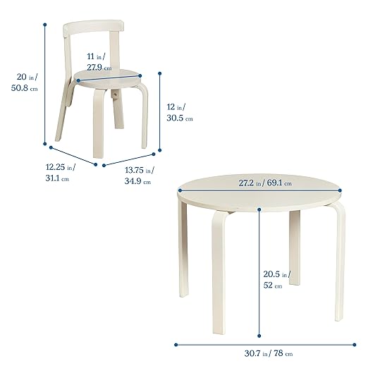 ECR4Kids Bentwood Round Table and Curved Back Chair Set, Kids Furniture - Image 2