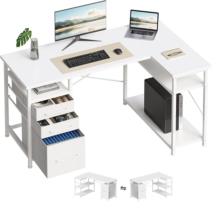 47" Computer Desk with Drawers, Desks by Maihail