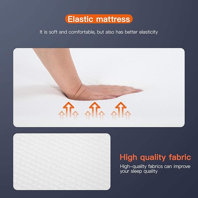 FDW | 8 Inch Twin Mattress | Medium Firm | Gel Memory Foam Mattress | White | - Image 5
