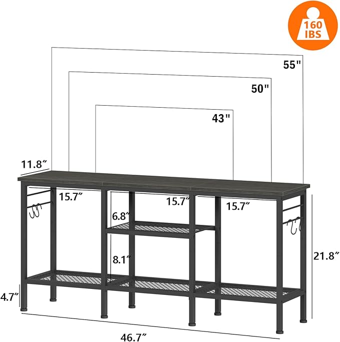 Furologee TV Stand for TVs up to 55 Inch, Entertainment Center - Image 3