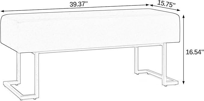 Modern Style Bedroom Double Seat Bench, Cushioned Bed end Stool, Living Room - Image 2