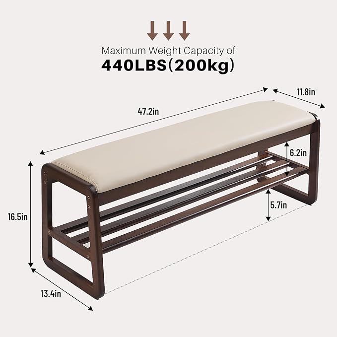 Wooden Shoe Rack Bench - Image 2