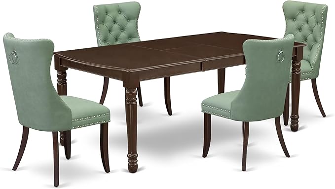 East West Furniture DODA5-MAH-22 5 Piece Kitchen Set Consists of a Rectangle by EastWestFurniture