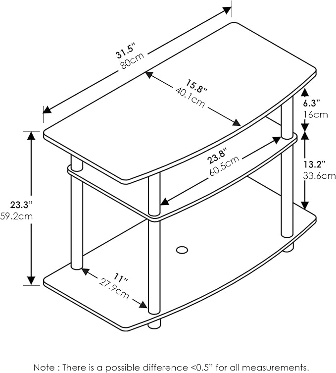 Furinno Turn-N-Tube No Tools 3-Tier Entertainment Center TV Stand - Image 2