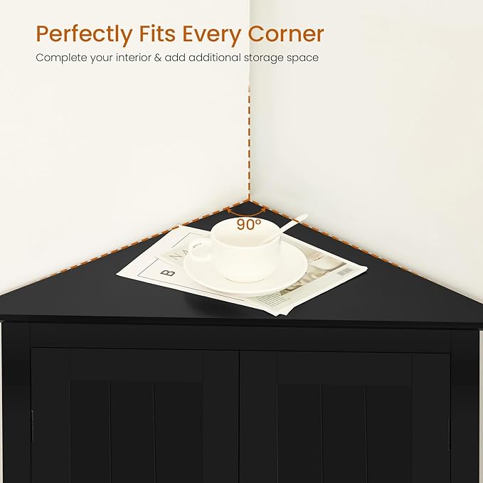 Iwell Corner Cabinet, Corner Bathroom Cabinet - Image 5