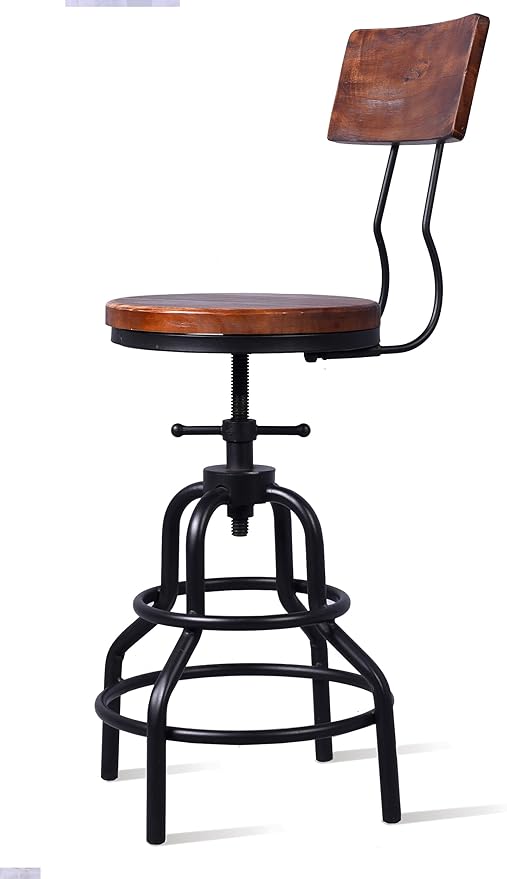Diwhy Industrial Vintage Counter Stool, Kitchen Counter Height Adjustable - Image 5