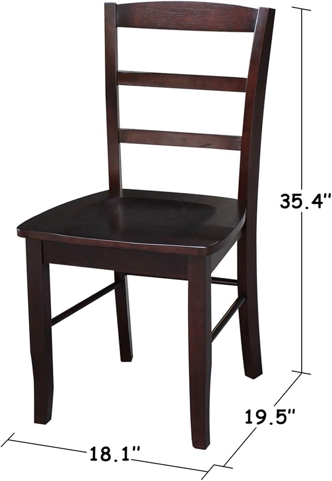 International Concepts Madrid Ladder Back Chair, Rich Mocha - Image 3