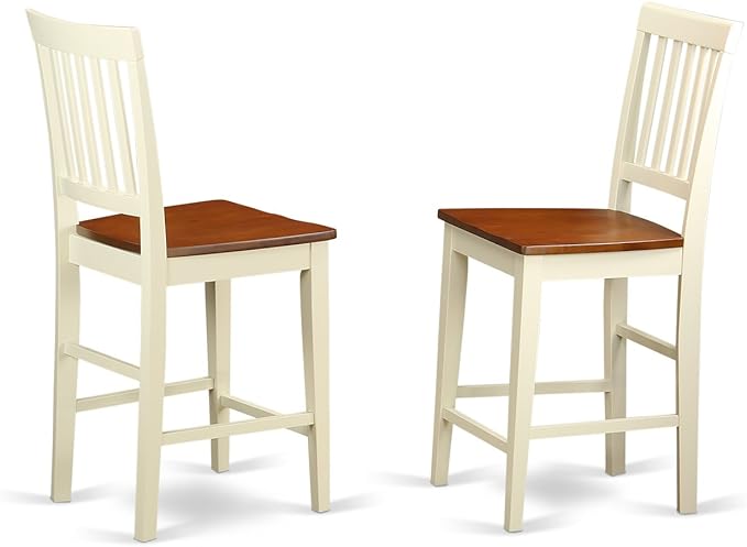East West Furniture EDVN5-WHI-W 5 Piece Kitchen Counter Height Dining Table Set - Image 4