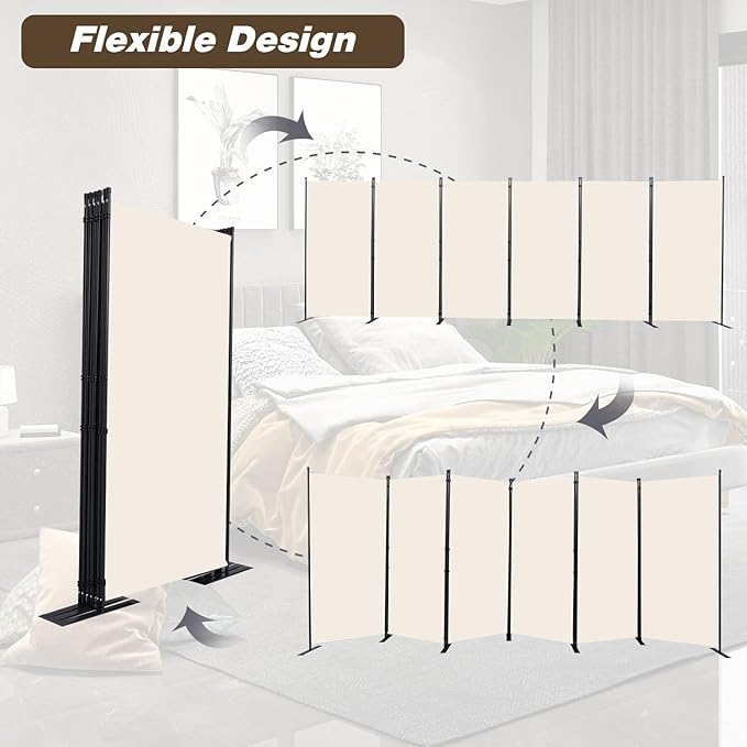Room Divider, 6 Panel Folding Privacy Screens - Image 5