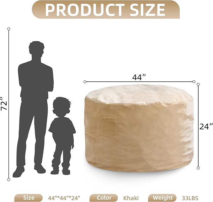 Hobestluk 4FT Bean Bag Chair Giant Bean Bag Chairs - Image 2