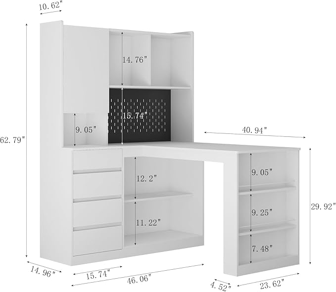 KEIKI L Shaped Home Office Desks - Image 2