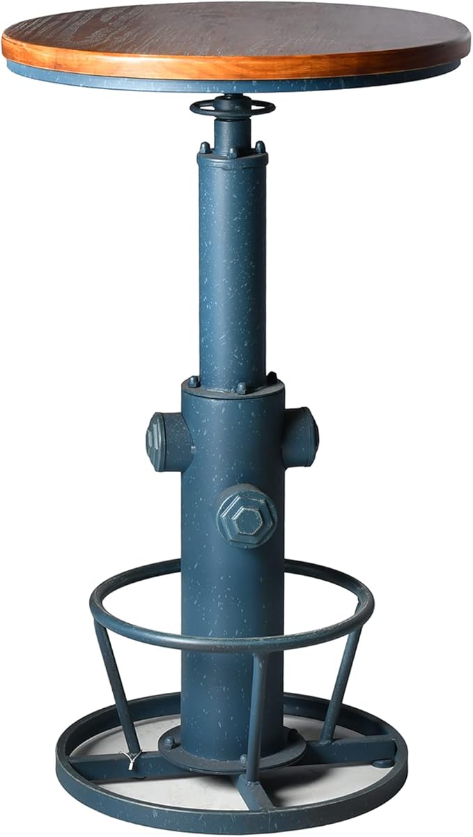 Topower Industrial Bar Table 38.58-48.43" Adjustable Pub Table Kitchen Dining - Image 3