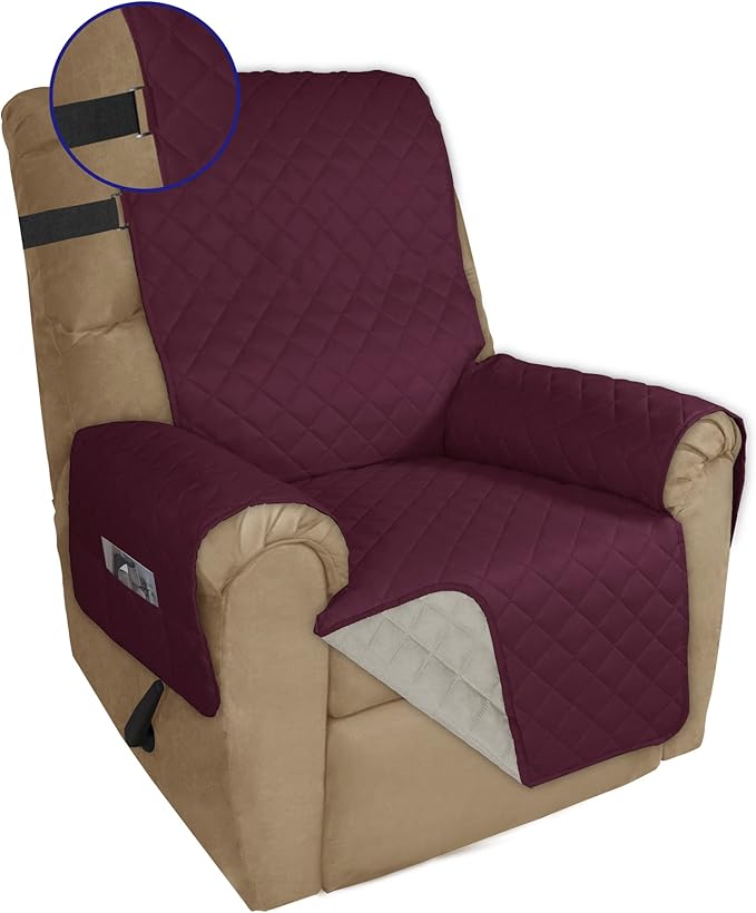 PureFit Reversible Sofa Cover Water Resistant Recliner Couch Cover, Machine by PureFit