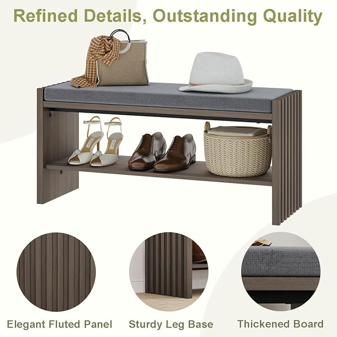 BON AUGURE Shoe Storage Bench, Entryway Bench - Image 4