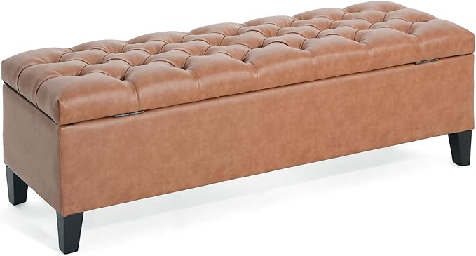 Christopher Knight Home Ottilie PU Leather Storage Ottoman Bench, Wooden - Image 11