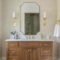 ANDY STAR Gold Scalloped Rectangle Mirror, 24x40 Inch Rectangle Bathroom Mirror by ANDYSTAR