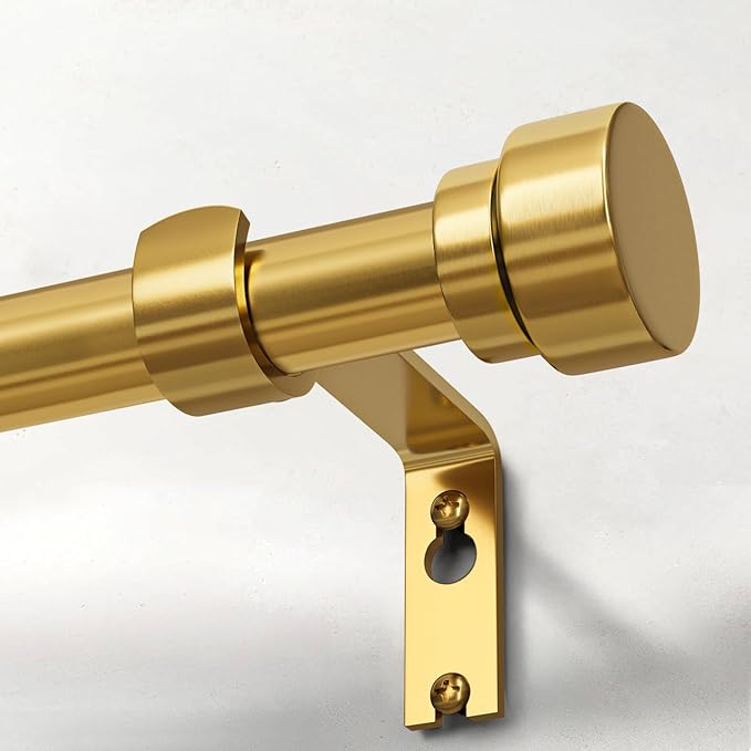 Modern Gold Curtain Rods for Windows 16 to 60 Inches Adjustable Length Heavy by Unknown