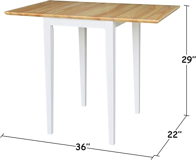 IC International Concepts, Solid Wood Small Drop Leaf Dining Table, Solid Real - Image 14