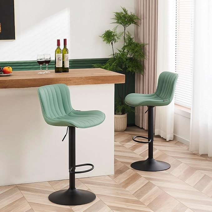 YOUNUOKE Counter Height Bar Stools Kitchen Island Barstools Set of 2 Adjustable - Image 8