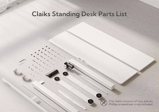 Claiks Electric Standing Desk, Adjustable Height Stand up Desk, 55x24 Inches - Image 8