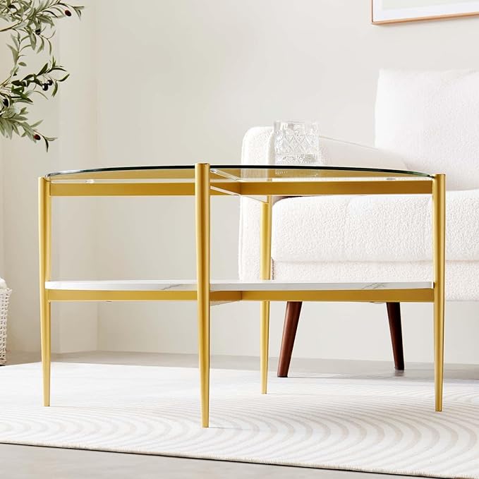 Round Coffee Table for Living Room, Mid-Century Modern Design, D30 x H17 - Image 4