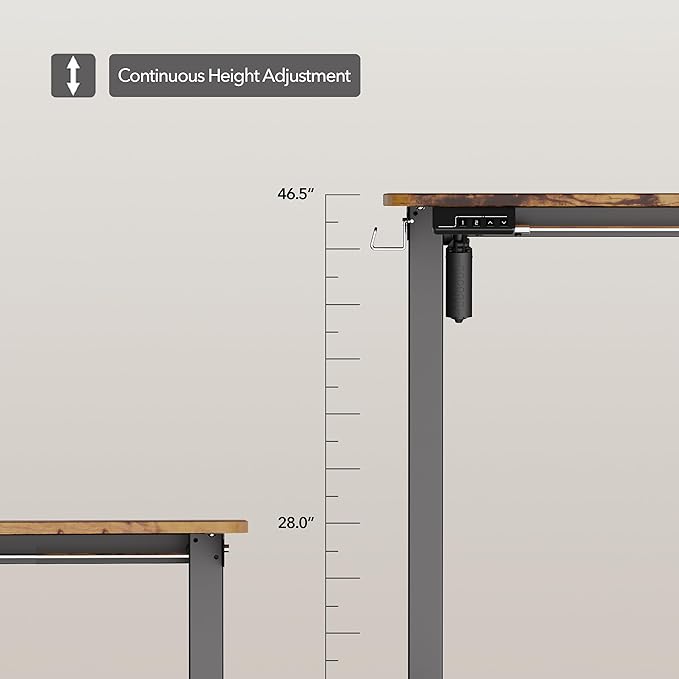 Electric Standing Desk Adjustable Height, 55x24 Inches Sit Stand up Desktop - Image 3